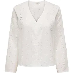 Camisa de mujer troquelada de manga larga