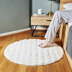 Bettvorleger Bubble-Fleece creme rund Ø 90cm