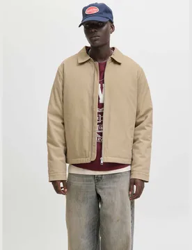 Pure Cotton Jacket Beige male - Jack & jones - FashionsVida