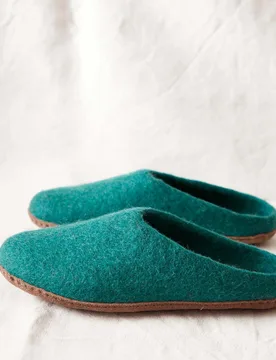 Womens Felt Suede Sole Mule Slippers - - Size: 8 - British Boxers - FashionsVida
