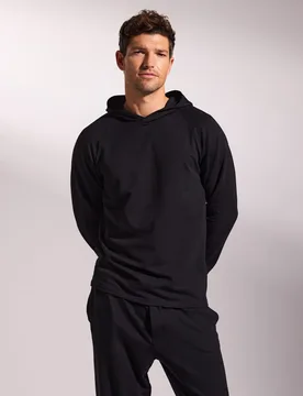 Luxury Lyocell Rich Hoodie Black male - David Gandy Wellwear - FashionsVida