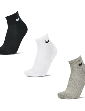 Everyday Cushioned Ankle 3 Pack Unisex Socks - White - Size - White - Size: 2 - 5 - Nike - FashionsVida
