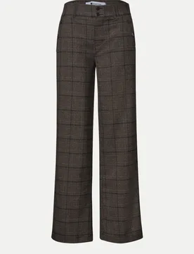 High Waist Hose Kariert Braun 42/30 - Street One - FashionsVida