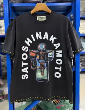 Satoshi Nakamoto Premium Quality Washed 100% Cotton Black Studded Print Hip-Hop Short-Sleeve T-Shirt - Aliexpress - FashionsVida