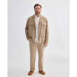 Parka larga en lino de hombre