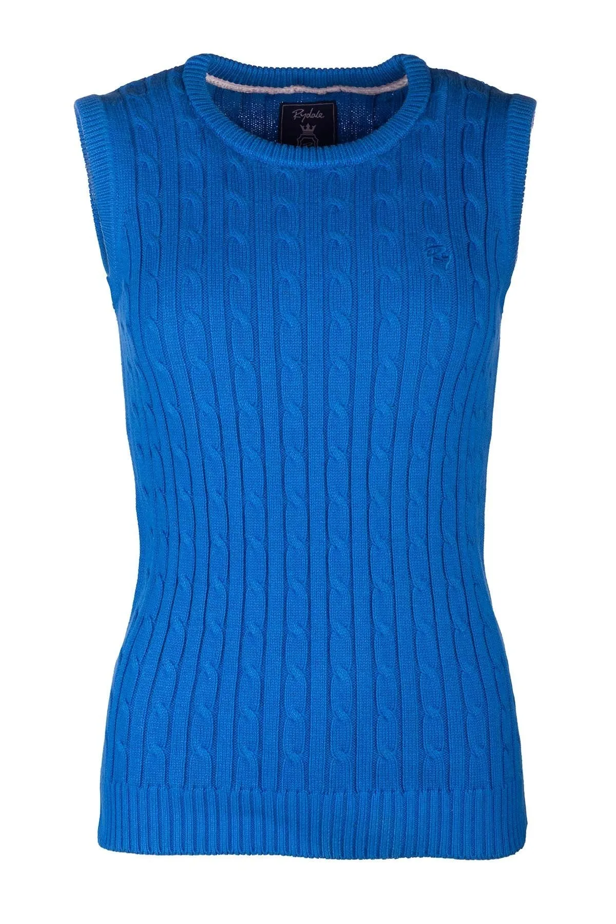 Emma Womens Crew Neck Cable Knit Vest - - Size: 14 - Rydale - FashionsVida