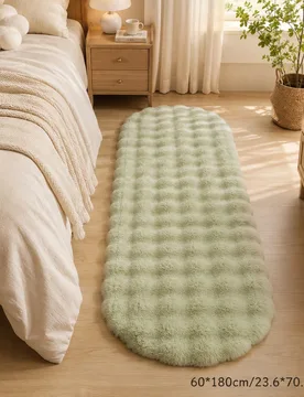Pieza Alfombra de piel sintética suave y esponjosa verde claro, cómoda para dormitorio, sala de estar, estudio, oficina, entrada, etc., se puede usa - Shein - FashionsVida