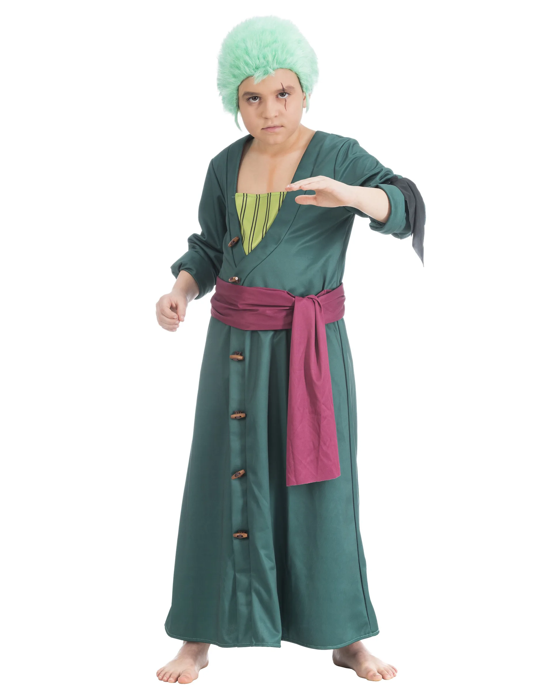 One Piece Kinderkostüm Zoro mit Gürtel grün - CHAKS - FashionsVida