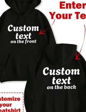 Sudadera personalizada para mujer con forro térmico y bolsillos - Gráficos y texto en la parte delantera y trasera, regalo personalizado para novia, - Shein - FashionsVida