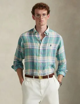 Camisa de hombre de lino con cuadros Classic Fit - Polo Ralph Lauren - FashionsVida