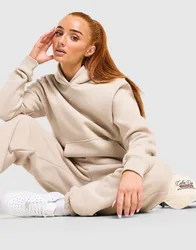 Studio Fleece Oversized Hoodie - Damen, Braun - female - Size: XL
