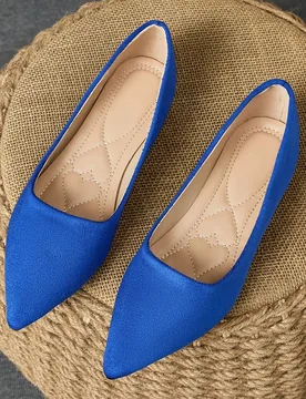 Zapatos planos de mujer unicolor tipo mocasín, con punta puntiaguda, ideal para el trabajo/oficina, zapatos planos sin fatiga, tipo slip-on, aptos pa - Shein - FashionsVida