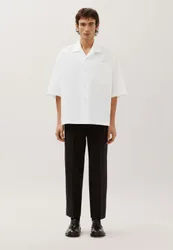 Oversized Resort Hemd aus Baumwolle Weiß L