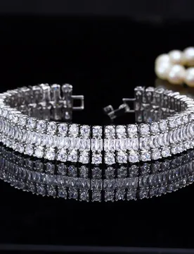 ThreeGraces Shiny White Cubic Zirconia Silver Color Geometric Link Chain Bracelet for Women Fashion Bridal Party Jewelry BR289 - Aliexpress - FashionsVida