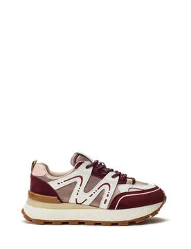 Women's 'Beenie' Alcantara Chunky Trainers in Burgundy Size: 4 - Burgundy - Size: 4 - Moda in Pelle - FashionsVida