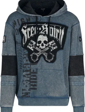 Rock Kapuzenpullover - Free Spirit Metal Pin - S bis XXL - für Männer - Größe L - multicolor - Männer - male - Rock Rebel by EMP - FashionsVida