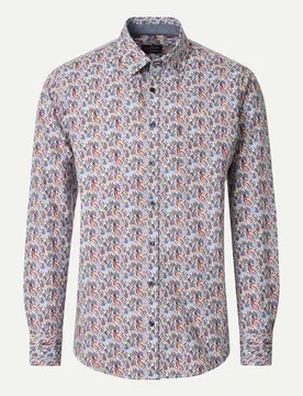 Freizeithemd Gemustert 100-100 blau M - Casamoda - FashionsVida