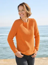 Baumwoll-Zauberpullover Apart - Safran - female - Size: 50