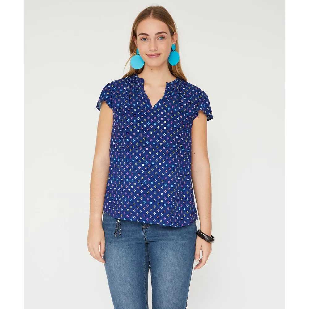 Blusa de mujer basica estampada manga corta - October - FashionsVida