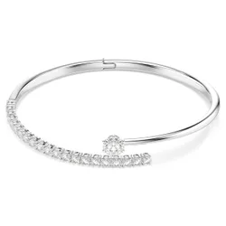 Bracciale rigido Matrix, Taglio Round, Bianco, Placcato rodio S