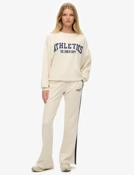 Superdry Damen Athletic Jogginghosen mit Streifen und Schlag White - Größe: 42 - 54.99 - FashionsVida
