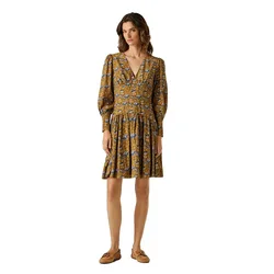 Robe Courte à Manches Longues Avi Dark Amber Orange S