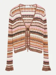 Strukturierte Strickjacke Mehrfarbig 40