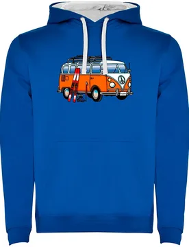 Sweat à Capuche Hippie Van Ski Two-colour Royal Blue / White S - Kruskis - FashionsVida