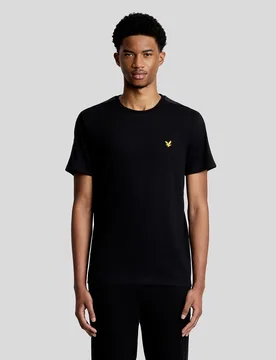 Men's Sports Jacquard Tape T-Shirt in Black - Lyle & Scott - FashionsVida