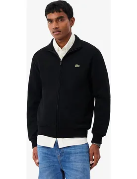 Sudadera de hombre con cremallera de felpa de algodón en azul - Lacoste - FashionsVida