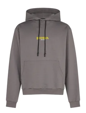 Felpa Leggera Cappuccio Uomo Skull Print Hoodie Grey - PHOBIA - FashionsVida