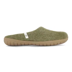 Egos Handmade Natural Wool Slippers - Moss Green