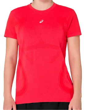 Road seamless camiseta entrenamiento manga corta mujer Rojo (S) - Asics - FashionsVida