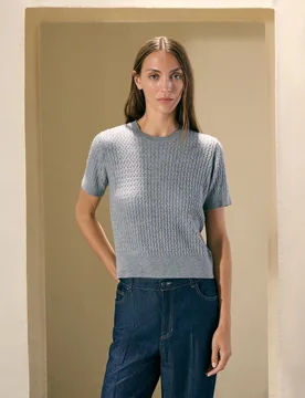 Jersey de mujer con manga corta y cuello caja - Woman El Corte Inglés - FashionsVida