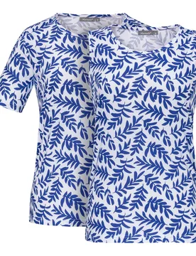 Shirt „Cläre“, 2 Stück blau weiss M Damen - wedolina - FashionsVida