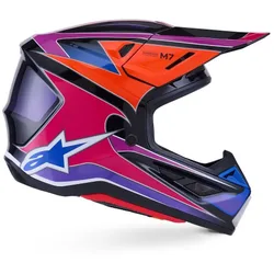 Casco Moto Cross Enduro SM7 Fuse Ece06 blu viola taglia XS