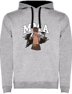 Sweat à Capuche Fighter Bicolor Heather Grey / Black M - Kruskis - FashionsVida