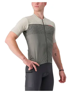 Maglia A Maniche Corte Unlimited Entrata Travertine Grey / Forest Grey - Castelli - FashionsVida