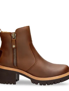 Womens Pauline B9 Bark Waterproof Leather Heeled Ankle Boots - Brown - Size Eu 39 - Panama jack - FashionsVida