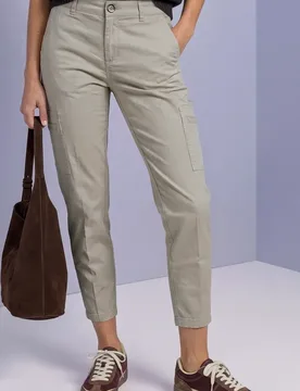 Slim Leg Chino mit Taschen im Cargo-Look female Beige - Street One - FashionsVida