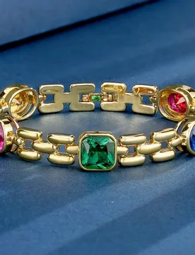 Jewelry, colored gemstones, light luxury gold vintage bracelet, women's accessory, main stone 8*8-8*10 - Aliexpress - FashionsVida