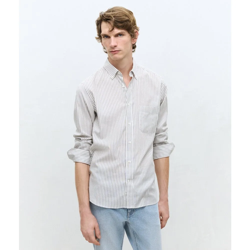 Camisa de sport algodón tencel rayas regular fit - Dustin - FashionsVida