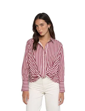 Blusa A Maniche Lunghe 21011763 Dark Red M - Salsa Jeans - FashionsVida