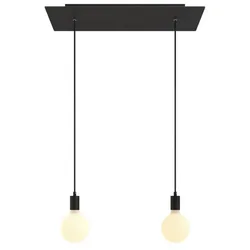 Cables Suspension Luminaire Rose-one Xxl 2 Falls With Light Bulb Matt Black One Size