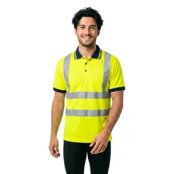 Polo à Manches Courtes Neon 3 Unités Yellow Fluo 3XL