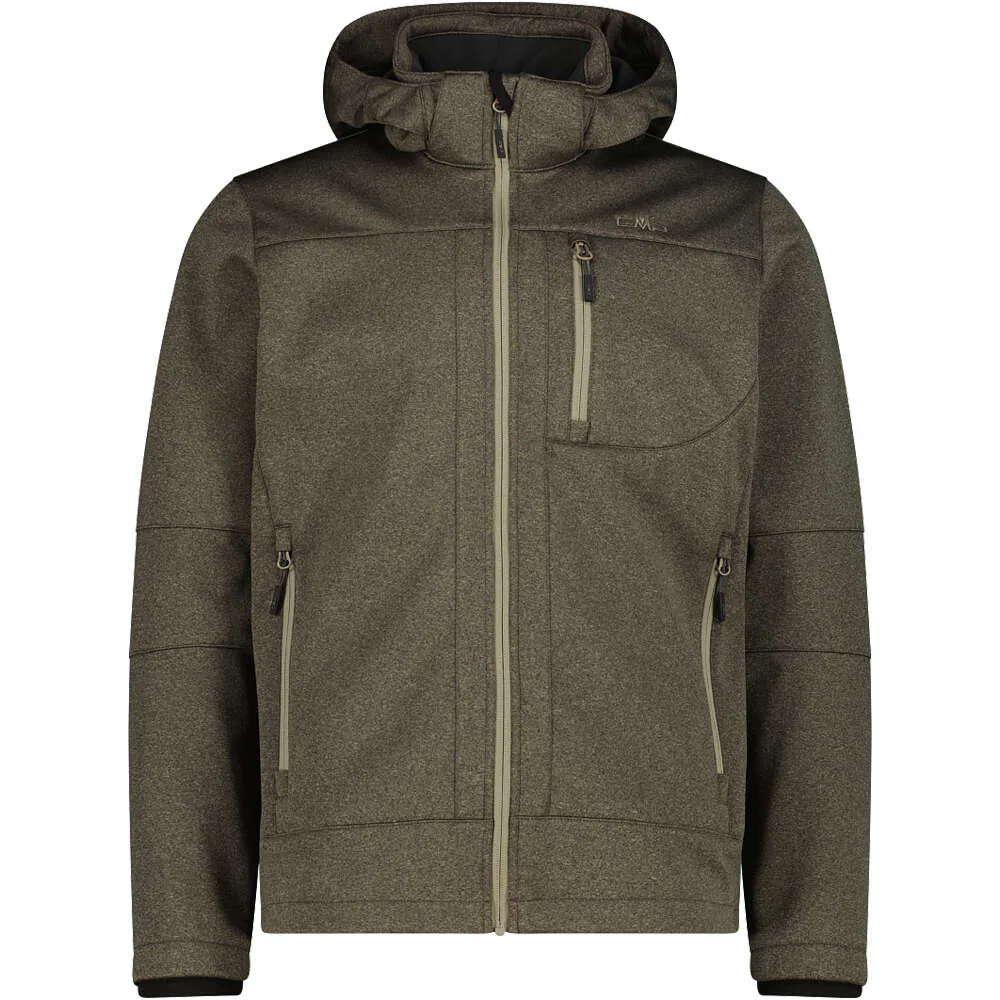 Man jacket zip hood chaqueta softshell hombre Verde (60) - CMP - FashionsVida