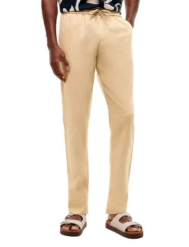 Pantaloni Chino Harlem Sorona Linen Batique Khaki 40 - Tommy hilfiger - FashionsVida