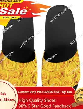 Roses Leopard and Gold Custom Made Sublimation Print Fashion Men Women Slippers Slides Sandals - Aliexpress - FashionsVida
