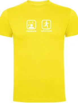 Problem Solution Run Short Sleeve T-shirt Yellow S Men - Kruskis - FashionsVida