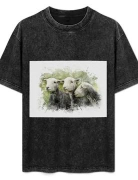 Three Herdys Watercolour Photograph T-Shirt Athletic Fit Sports Short Sleeve Top - Aliexpress - FashionsVida
